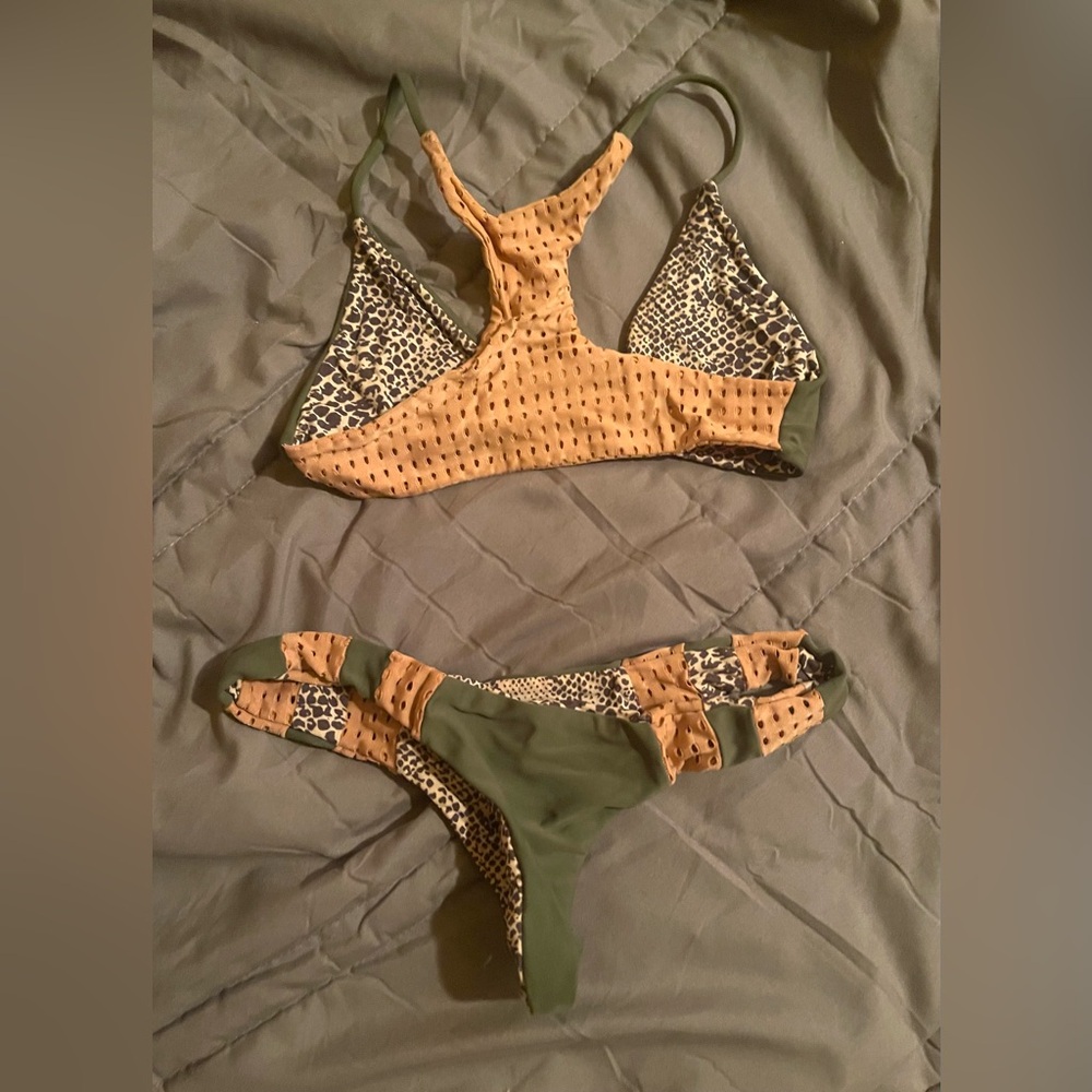 Acacia Swimwear Palm Mesh top and bottom (bikini)